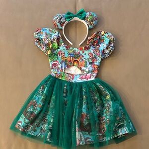 Custom Made Toy Story Christmas Tutu Dress with Ears